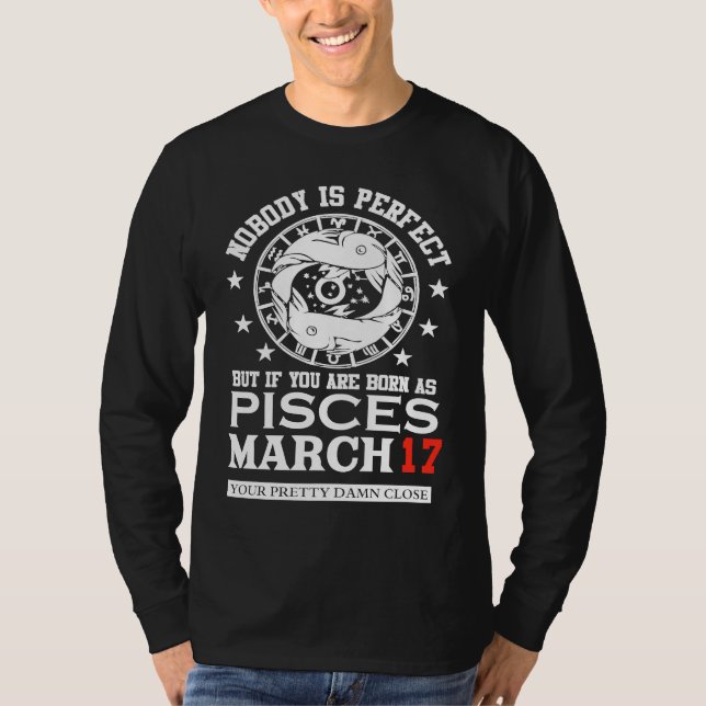 Camiseta Pisces Zodiac Sign March 17 Women Man Birthday Par (Anverso)