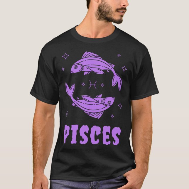 Camiseta Pisces Zodiac Sign Purple Goth Gothic Astrology Ho (Anverso)