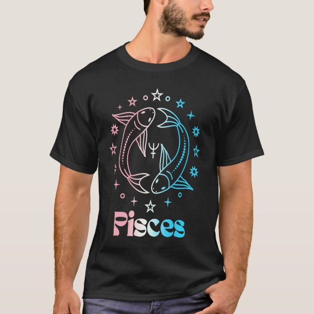 Camiseta Pisces Zodiac Sign Trans Transgender Astrology LGB (Anverso)