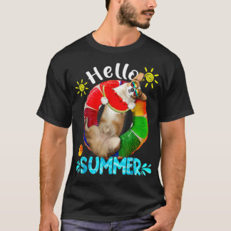 Camiseta Piscina Cute Corgi Comer sandía Hola S