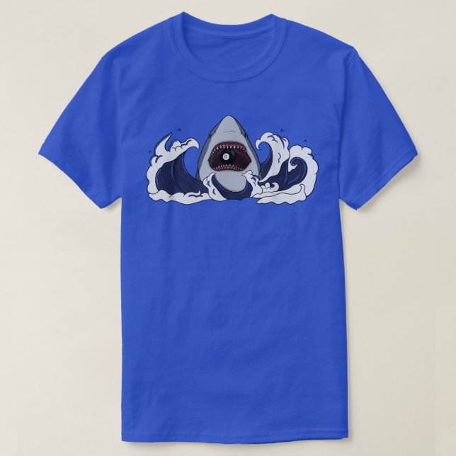 Camiseta Piscina de billar de tiburones (Diseño del anverso)