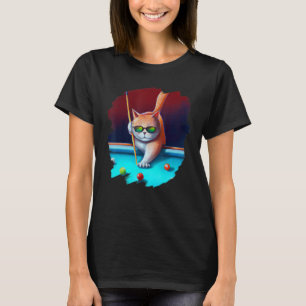 Camiseta Piscina de gato billar en salón Guay Funny Ca