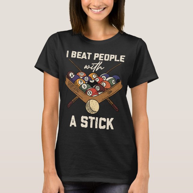 Camiseta Piscina de humor de bolas sarcásticas Billiard 8 (Anverso)
