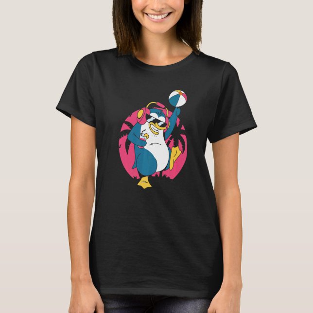 Camiseta Piscina de pingüino Fiesta Bolsa de Agua Ininflabl (Anverso)