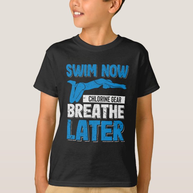 Camiseta Piscina Graciosa Bañarse Ahora Respiración De Gear (Anverso)