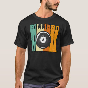 Camiseta Piscina gráfica Retro Billard Snooker Billard Cue 