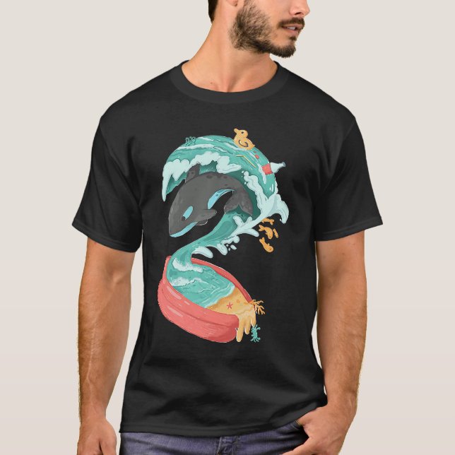 Camiseta Piscina inflable del tsunami orca Salven vida silv (Anverso)