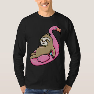 Camiseta Piscina Lado Playa Superior Perezoso Lindo Relaxán