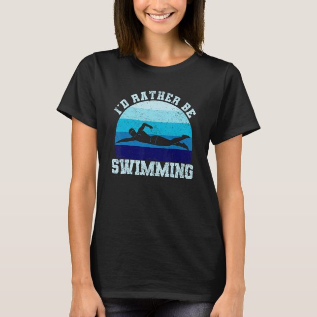 Camiseta Piscina Para Nadar Prefiero Nadar (Anverso)