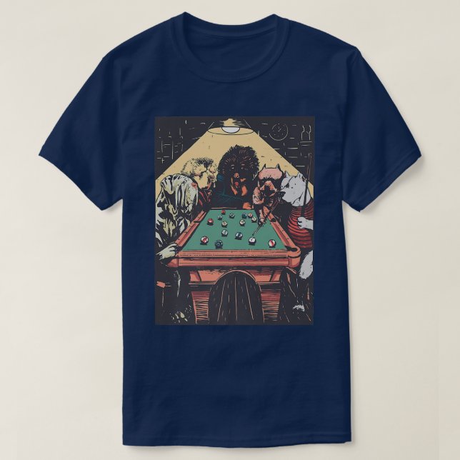 Camiseta Piscina Retro Billard Perros Dueño De Perro Perro  (Diseño del anverso)
