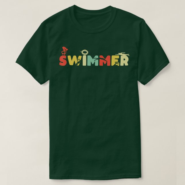 Camiseta Piscina Retro Piscina Vintage Ventilador (Diseño del anverso)