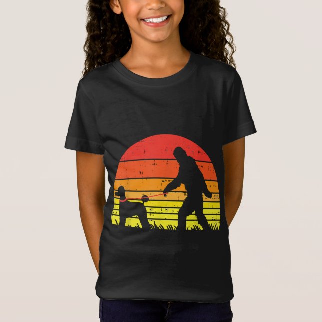 Camiseta Piscina Ssquatch Poodle Sunset Retro Perro Lover O (Anverso)