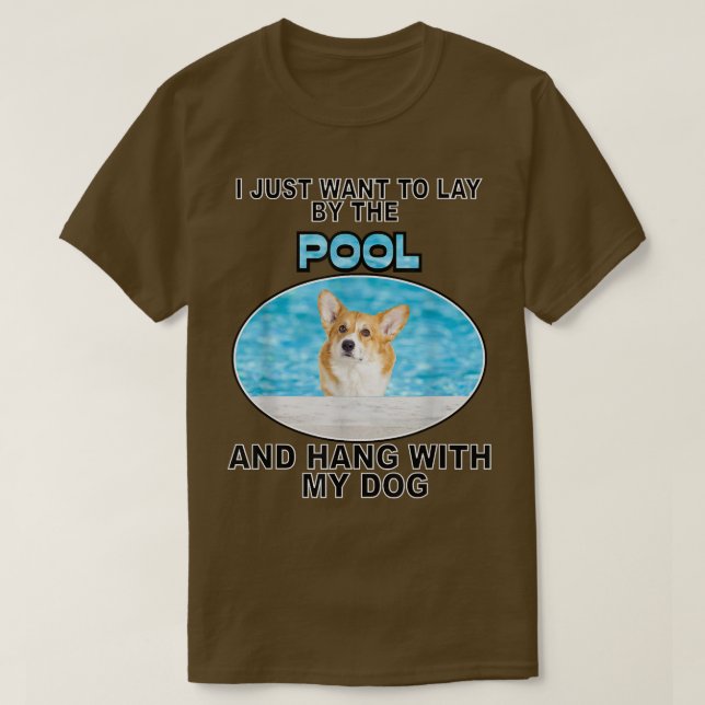 Camiseta Piscina y colcha con corgi (Diseño del anverso)