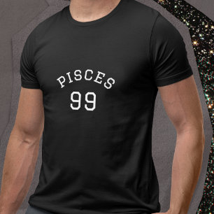 Camiseta Piscis   Cumpleaños negro