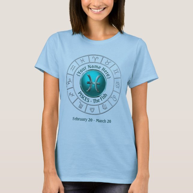 Camiseta Piscis - el Rótulo del zodiaco de los pescados (Anverso)