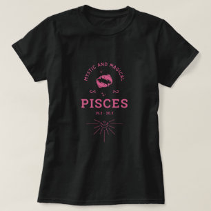 Camiseta Piscis Rótulo Zodiaco Místico Y Mágico