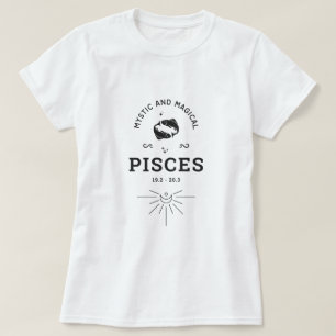 Camiseta Piscis Rótulo Zodiaco Místico Y Mágico