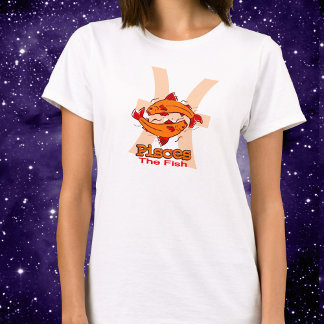 Camiseta Piscis Zodiac Tee astrológico amarillo