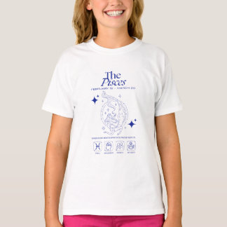 Camiseta Piscis Zodiaco Soñador Arte de Línea de Astrología