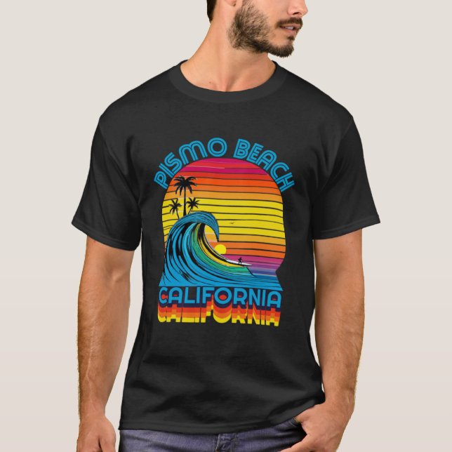 Camiseta Pismo Beach California Retro Throwback Surf & Beac (Anverso)