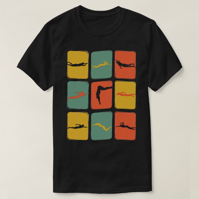 Camiseta Piso de natación Retro Vintage (Diseño del anverso)