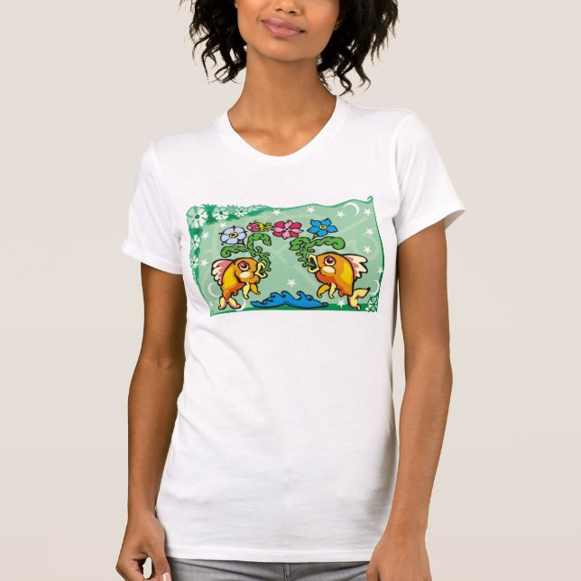 Camiseta Pisos florales Pescado con flores (Anverso)