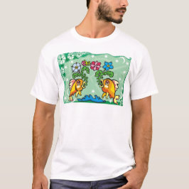 Camiseta Pisos florales Pescado con flores