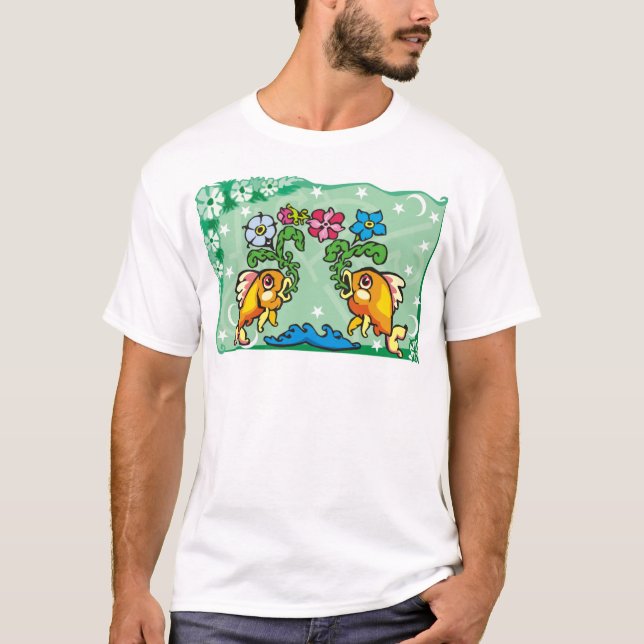 Camiseta Pisos florales Pescado con flores (Anverso)