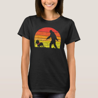 Camiseta Pisos mayores Sasquatch Pitbull Sunset Retro Perro