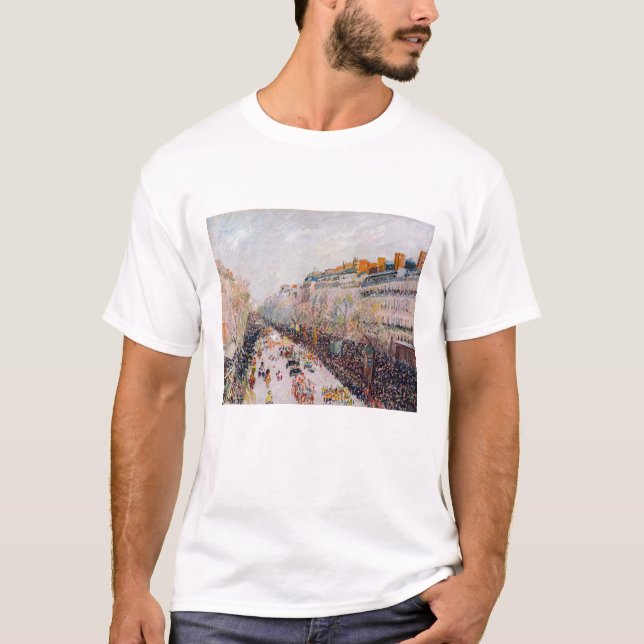 Camiseta Pissarro - Montmartre, Mardi Gras en el Boulevard (Anverso)