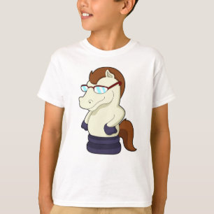 Camiseta Pista de ajedrez Knight como caballo con gafas de