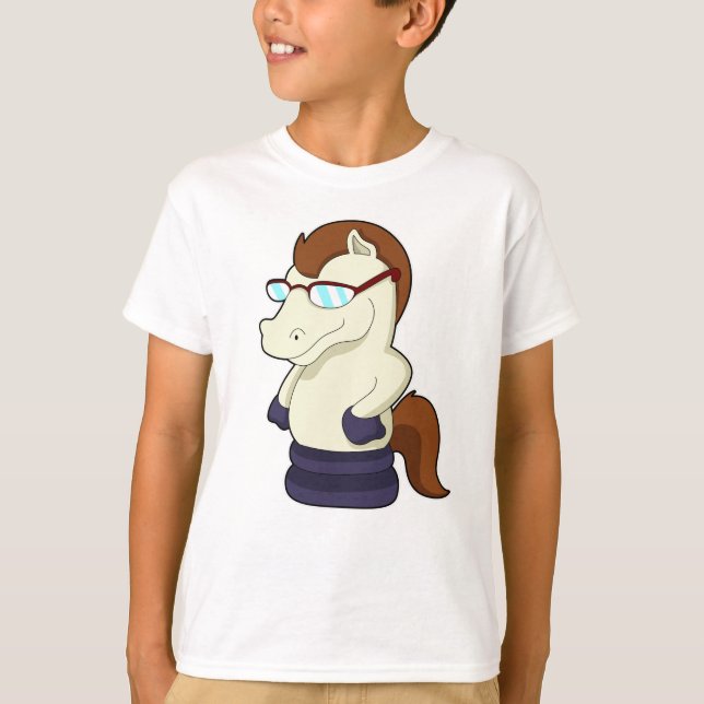 Camiseta Pista de ajedrez Knight como caballo con gafas de  (Anverso)