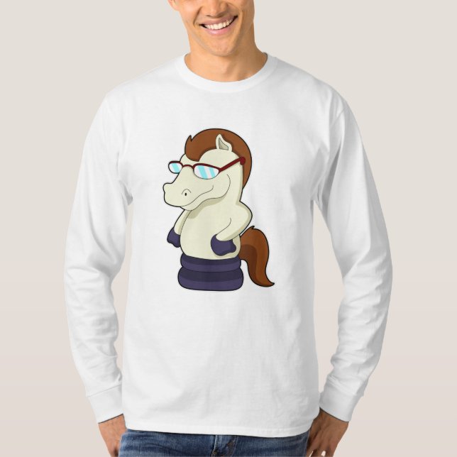Camiseta Pista de ajedrez Knight como caballo con gafas de  (Anverso)