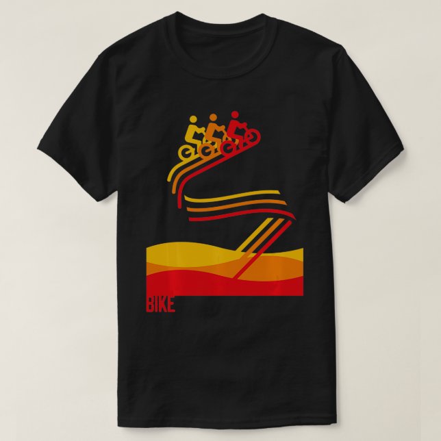 Camiseta Pista de ciclismo de gradiente retro para amantes  (Diseño del anverso)