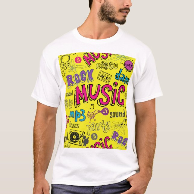 Camiseta Pista de dibujos animados musicales de fondo incom (Anverso)