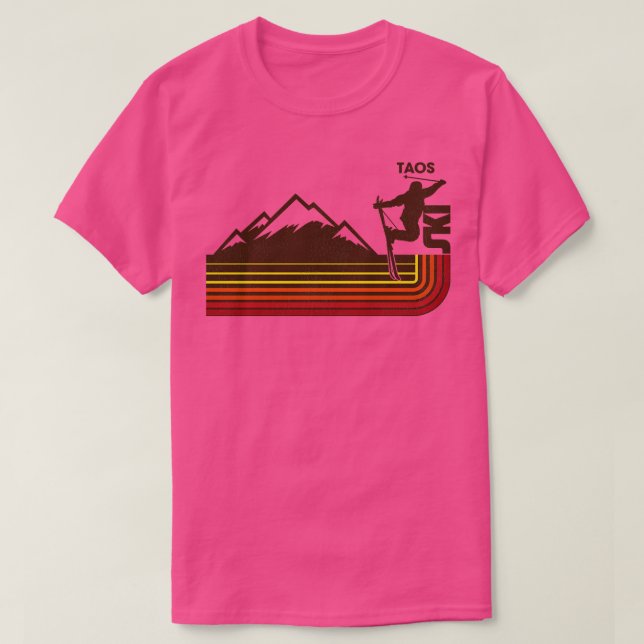 Camiseta Pista de esquí de estilo retro Taos 70's80 (Diseño del anverso)
