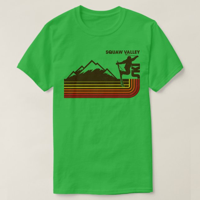 Camiseta Pista de esquí estilo Retro Squaw Valley 7080 (Diseño del anverso)