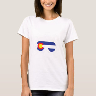 Camiseta Pista de esquí Goggles Colorado Flag Skier Souveni