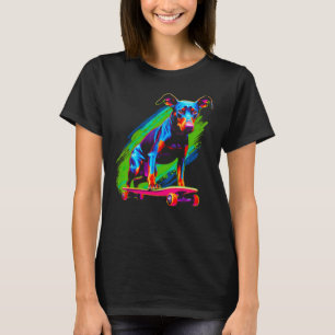 Camiseta Pista de patinaje Dog Doberman Pinscher