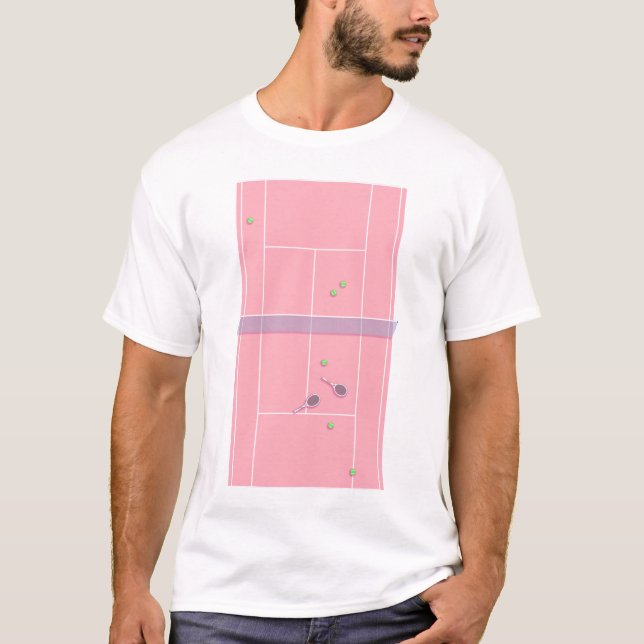 Camiseta Pista de tenis rosa Jugador de tenis moderno Prepp (Anverso)