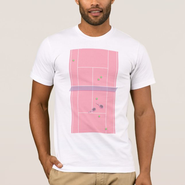 Camiseta Pista de tenis rosa Jugador de tenis moderno Prepp (Anverso)
