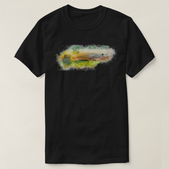 Camiseta Pista dorada a rayas Aplocheilus lineatus (Diseño del anverso)