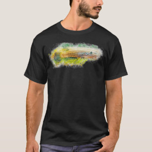 Camiseta Pista dorada a rayas Aplocheilus lineatus