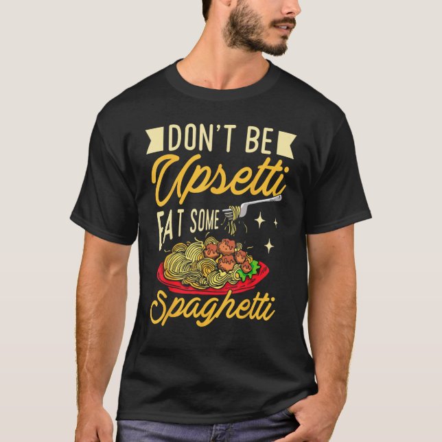 Camiseta Pista italiana de moda de carne y espagueti (Anverso)