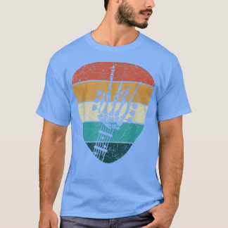 Camiseta Pista retro y esqueleto rollo guitarra mano Electr