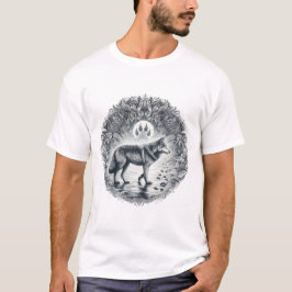 Camiseta Pistas de lobo solitario, pistas de lobo, pinturas