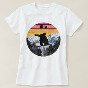 Camiseta Pistas de montaña Alta Retro Snowboard