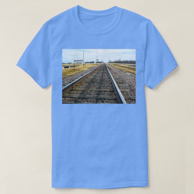 Camiseta Pistas para un tren descendente en Moorhead MN (Diseño del anverso)