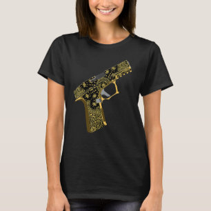 Camiseta Pistol Semi Automático Con Patrón Paisley.