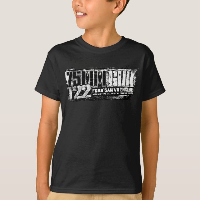 Camiseta pistola de 75 mm T22 T-Shirt T-Shirt (Anverso)